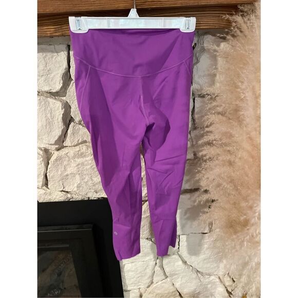 Lululemon Womens Purple Wide Waistband High-Rise Full-Length Leggings Size 6 - Picture 2 of 5
